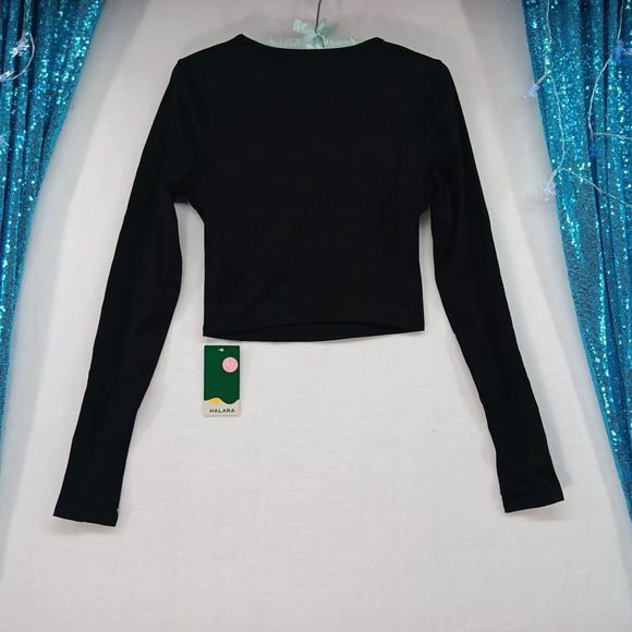 NWT & Bag Halara Cloudful Fabric Long Sleeve Thumb Hole Cropped Open Top Size S - Picture 9 of 12